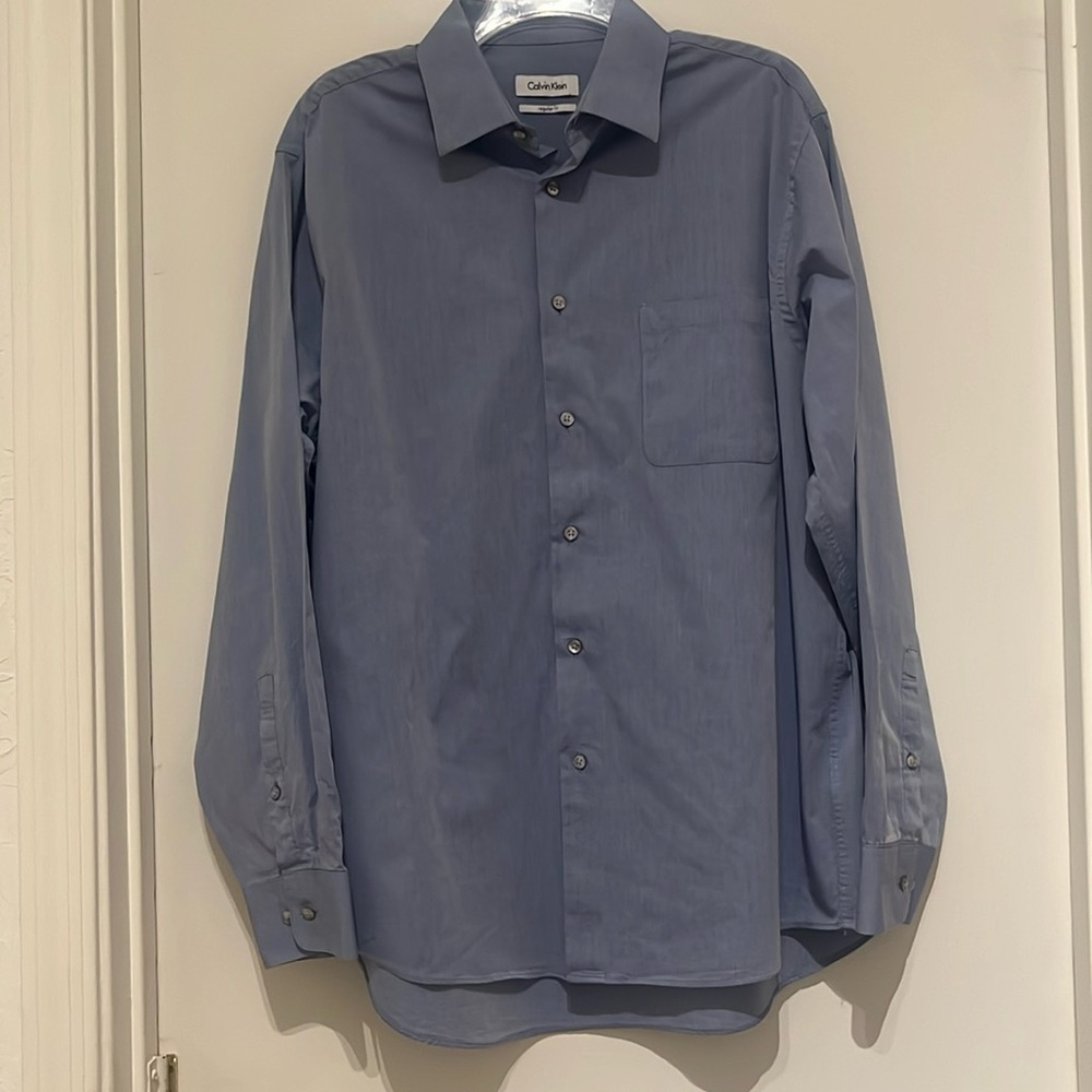 Calvin Klein Long Sleeve Lrg 16 34/35 Light Blue